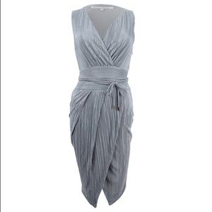 Rachel Roy silver pleated semi-formal dress